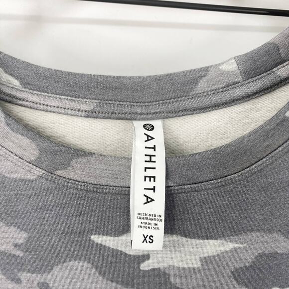 Athleta Balance Pullover Nirvana Sweatshirt In Camo Lux Dark Grey Size Large - Picture 5 of 6
